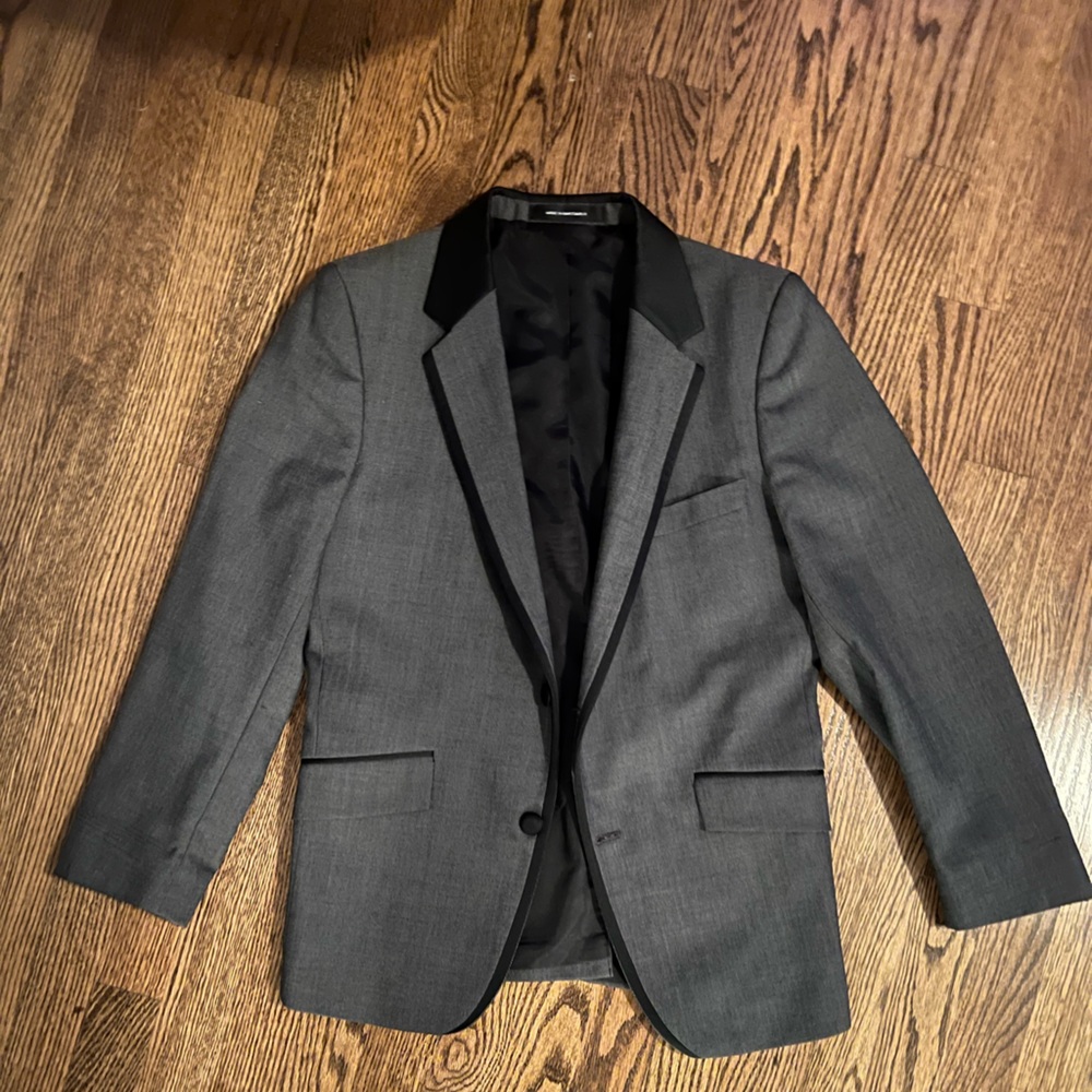 Boys Grey Joseph Abboud Joe Tuxedo Jacket Suit Coat Modern Fit Wedding Size 14